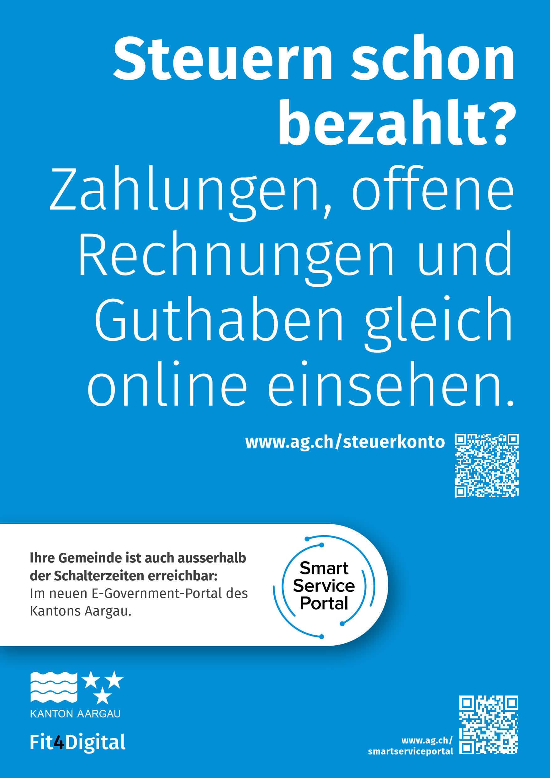 Plakat Digitales Steuerkonto Kanton Aargau 